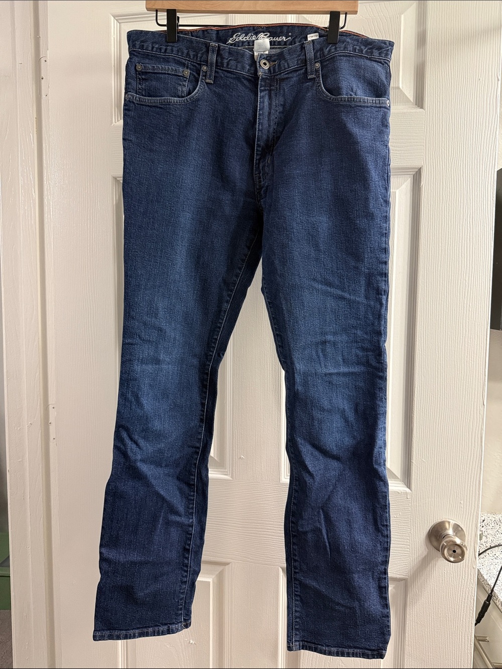 Eddie Bauer Men's Slim Jeans in Deep Indigo Blue